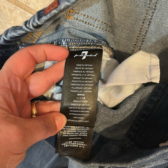 7 For All Mankind High Waist Jogger Jeans 27 Goldie Knit Denim - Picture 5 of 10